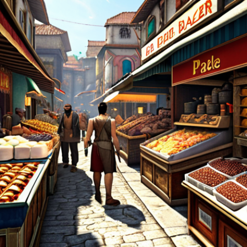 Home 11 ** A bustling in-game marketplace scene in Heat 2. Players are actively trading goods, with visual cues highlighting items with high demand and low supply (perhaps a sparkling effect or larger stacks of those items). The scene should convey a sense of urgency and opportunity. Prompt: "A vibrant marketplace in Heat 2. Players trade eagerly, focusing on rare and sought-after items. Highlight the principles of supply and demand in this virtual bazaar."
**